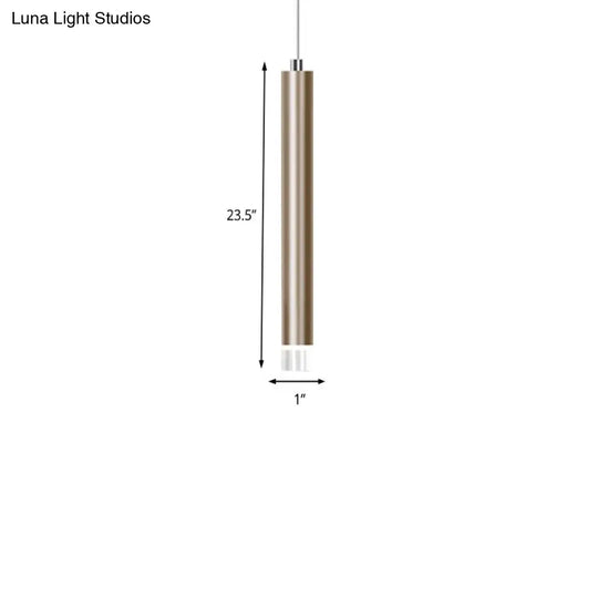 Lyla - Modern 12/19.5/23.5 H Slim Hanging Pendant Light Metal Black/Gold Led In Warm/White