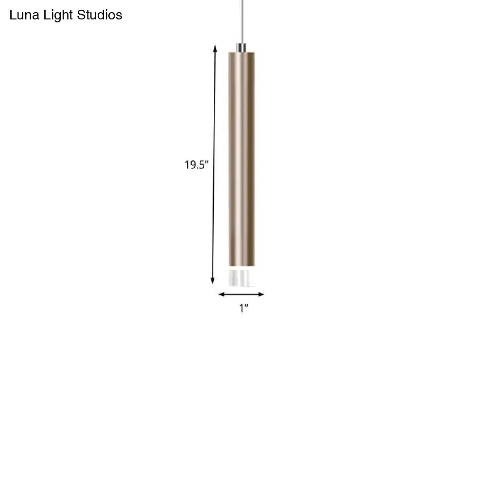 Lyla - Modern 12/19.5/23.5 H Slim Hanging Pendant Light Metal Black/Gold Led In Warm/White