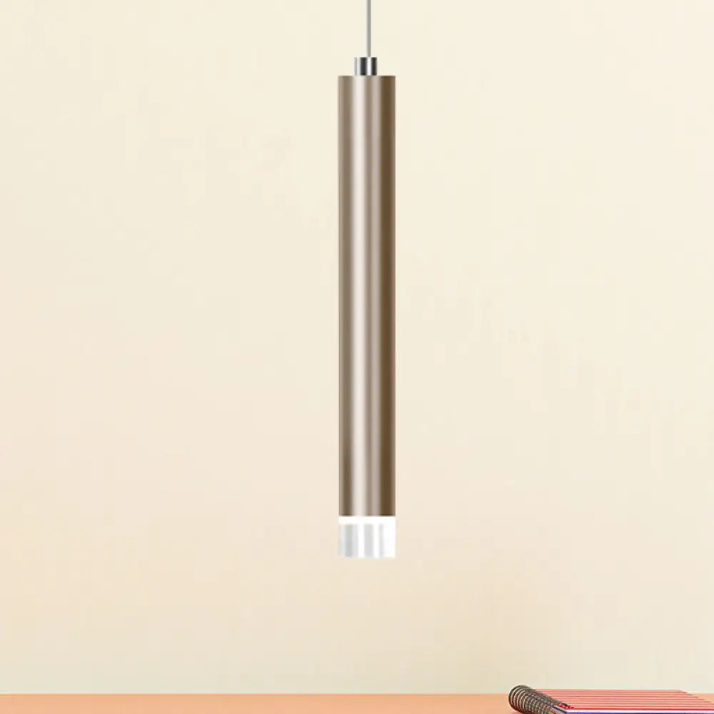 Lyla - Modern 12/19.5/23.5 H Slim Hanging Pendant Light Metal Black/Gold Led In Warm/White Gold / 12