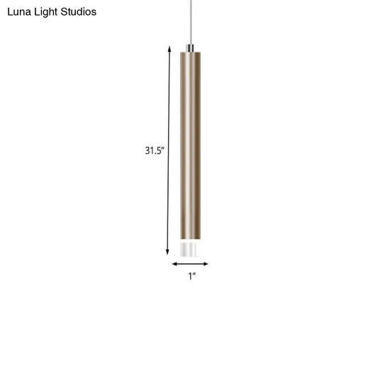 Lyla - Modern 12/19.5/23.5 H Slim Hanging Pendant Light Metal Black/Gold Led In Warm/White