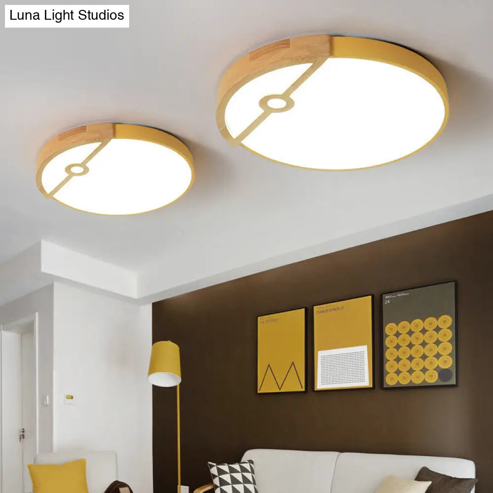 Modern Slim Round Led Flush Mount Ceiling Light For Living Room Yellow / 12