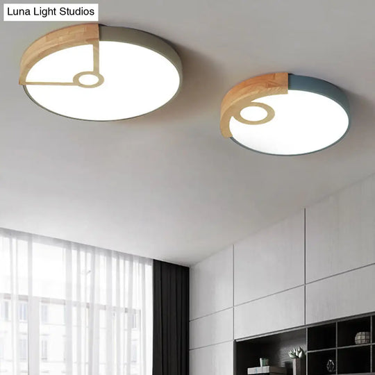 Modern Slim Round Led Flush Mount Ceiling Light For Living Room Grey / 12