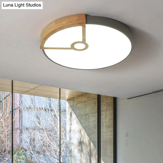 Modern Slim Round Led Flush Mount Ceiling Light For Living Room Grey / 19.5