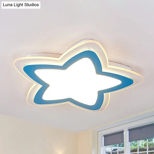 Modern Slim Star Panel Ceiling Light For Study Room - Acrylic Flush Mount Lamp