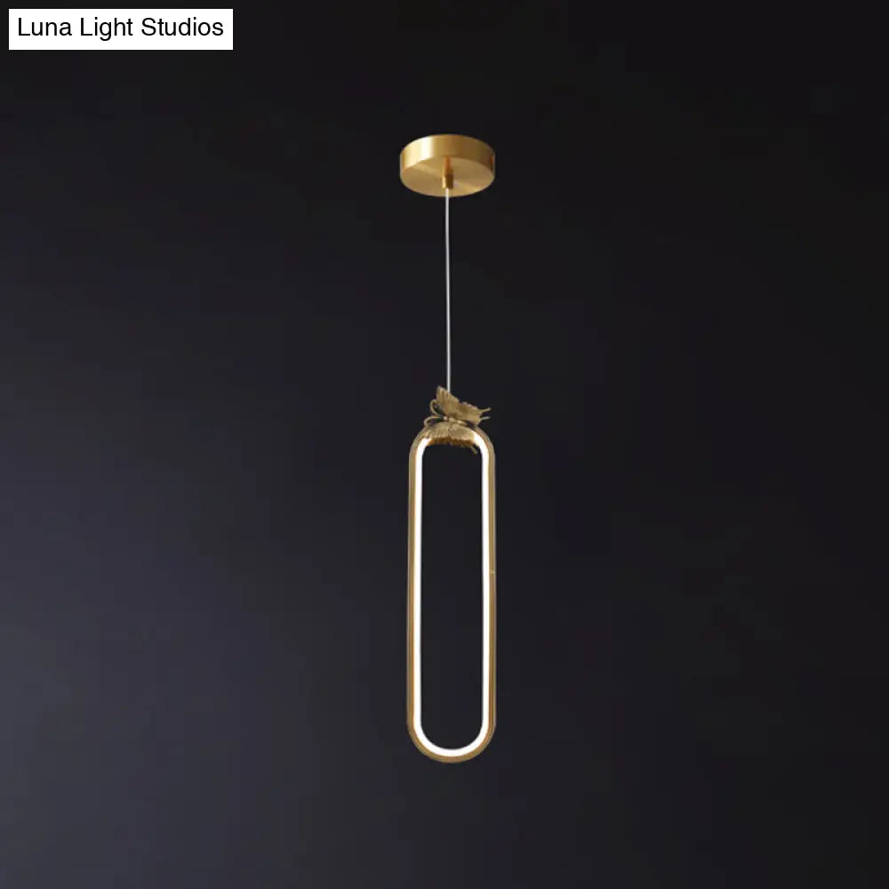 Modern Bronze Led Small Pendant Light With Creative Ceiling Design / Butterfly