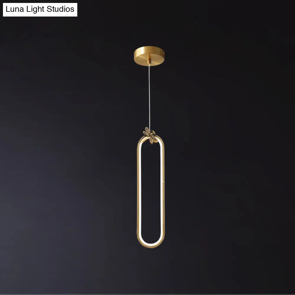 Modern Bronze Led Small Pendant Light With Creative Ceiling Design / Dragonfly