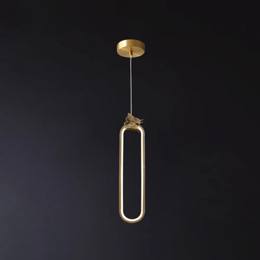 Modern Small Bronze Led Pendant Light With Creative Ceiling Design / Butterfly