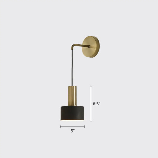 Modern Small Wall Mounted Metallic Bedside Reading Light Black