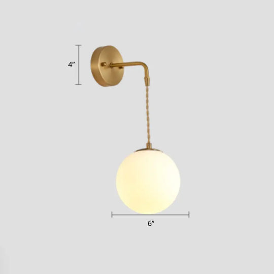 Modern Small Wall Mounted Metallic Bedside Reading Light Cream