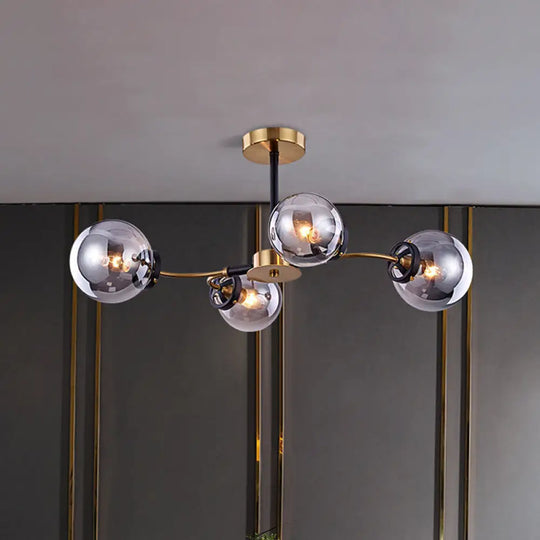 Modern Smoke Gray Bubble Chandelier - 4/6 Light Ceiling Hanging For Restaurants 4 /