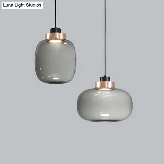 Modern Smoky Glass Led Pendant Light - 7’/8.5’ Wide Suspension Kit In White/Warm