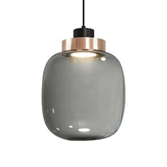 Modern Smoky Glass Led Pendant Light - 7’/8.5’ Wide Suspension Kit In White/Warm Smoke Gray /