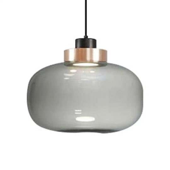 Modern Smoky Glass Led Pendant Light - 7’/8.5’ Wide Suspension Kit In White/Warm Smoke Gray /