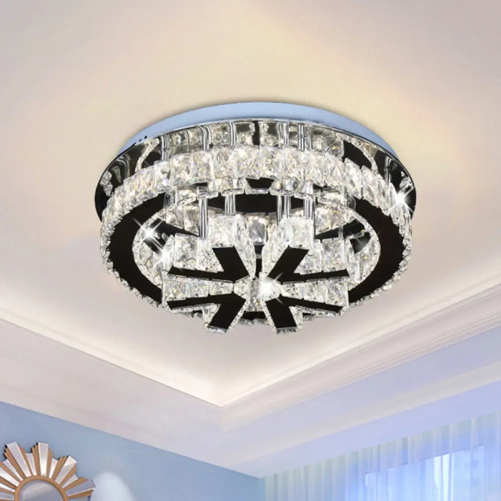 Modern Snowflake Crystal Led Ceiling Fixture For Bedrooms - Stainless Steel Stainless - Steel