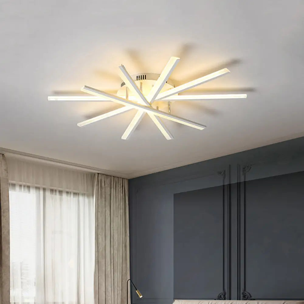 Modern Spiral Design Led Ceiling Lamp - Metallic Finish 5/9-Light Black/White Warm/White Light 5 /