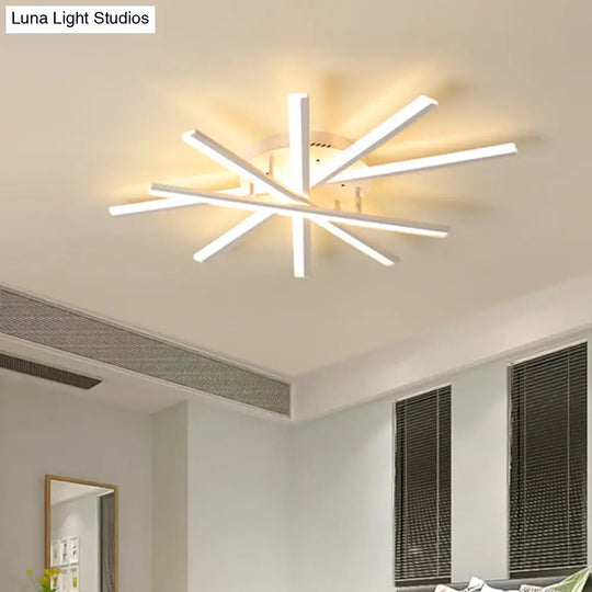 Modern Spiral Design Led Ceiling Lamp - Metallic Finish 5/9-Light Black/White Warm/White Light