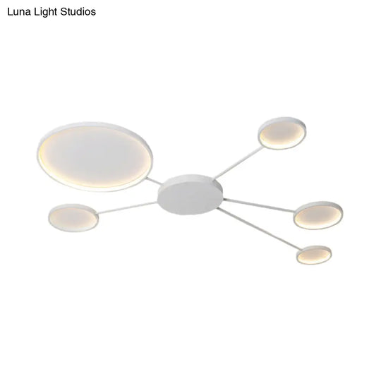 Modern Spoke Design Led Flush Mount Acrylic Ceiling Light In Black/White Warm/White Illumination