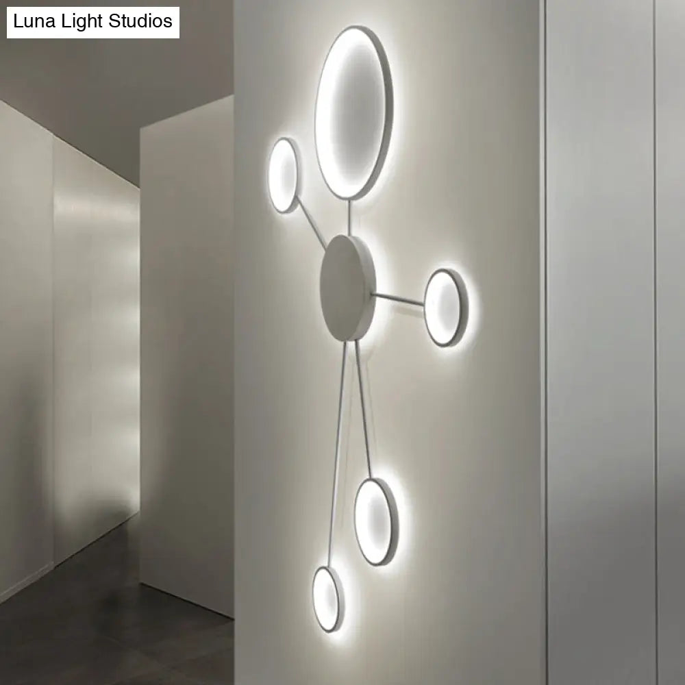 Modern Spoke Design Led Flush Mount Acrylic Ceiling Light In Black/White – Warm/White Illumination