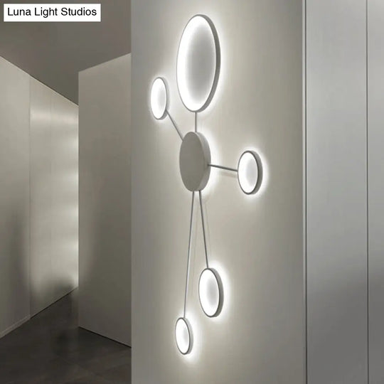 Modern Spoke Design Led Flush Mount Acrylic Ceiling Light In Black/White Warm/White Illumination