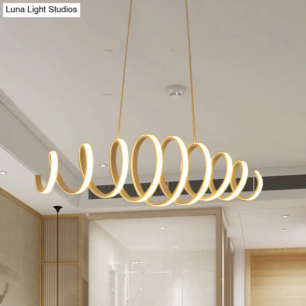 Spring Acrylic Led Drop Pendant Ceiling Light - Modernism Design 27.5/39 Wide White Hanging Fixture