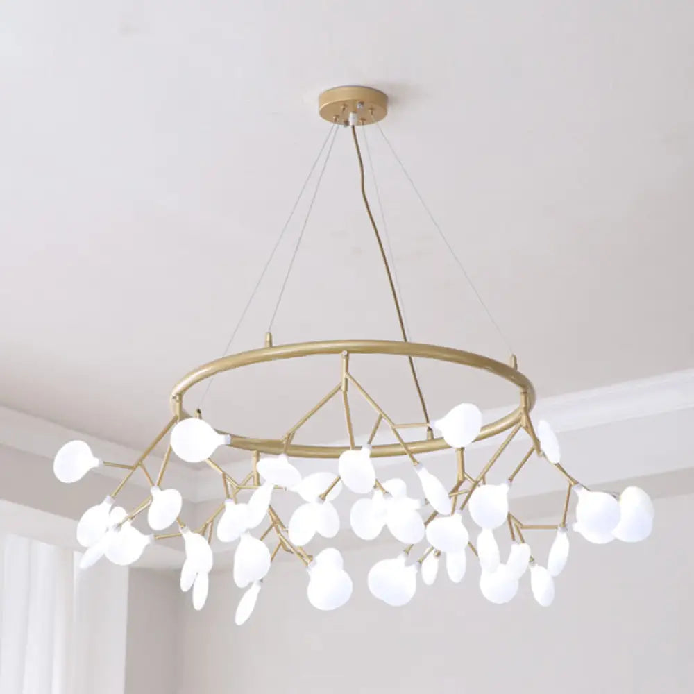 Modern Sputnik Firefly Chandelier - Minimalist Acrylic Led Pendant Light For Living Room Cream