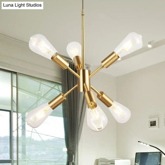 Sputnik Metallic Multi-Light Ceiling Pendant - Loft Style Brass Finish