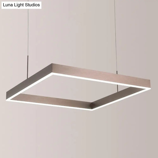 Modern Square Acrylic Led Chandelier - Coffee Finish Pendant Ceiling Light Lighting