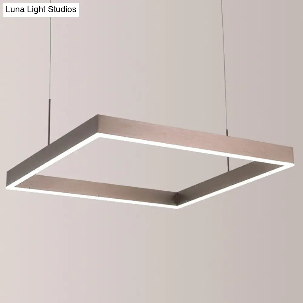 Modern Square Acrylic Pendant Ceiling Light With Led Coffee Chandelier / 1 Tier Natural