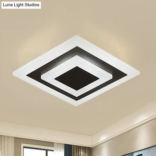 Modern Square Acrylic Led Flush Mount Ceiling Light - Stylish Lamp For Corridors And Kitchens