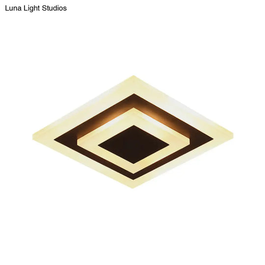 Modern Square Acrylic Led Flush Mount Ceiling Light - Stylish Lamp For Corridors And Kitchens