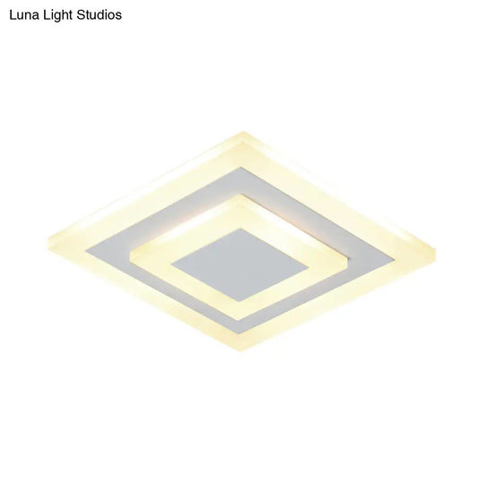 Modern Square Acrylic Led Flush Mount Ceiling Light - Stylish Lamp For Corridors And Kitchens