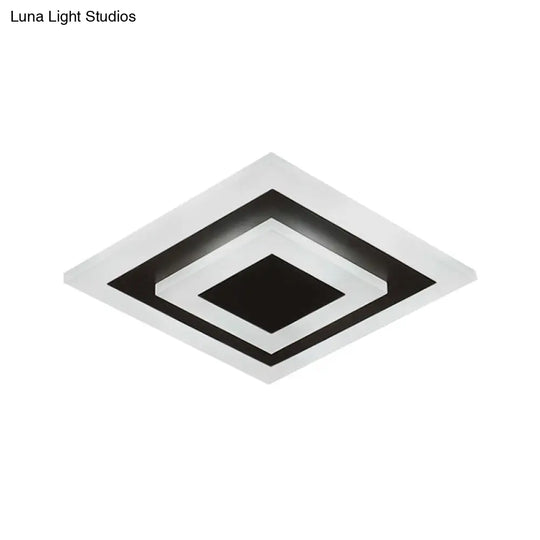 Modern Square Acrylic Led Flush Mount Ceiling Light - Stylish Lamp For Corridors And Kitchens