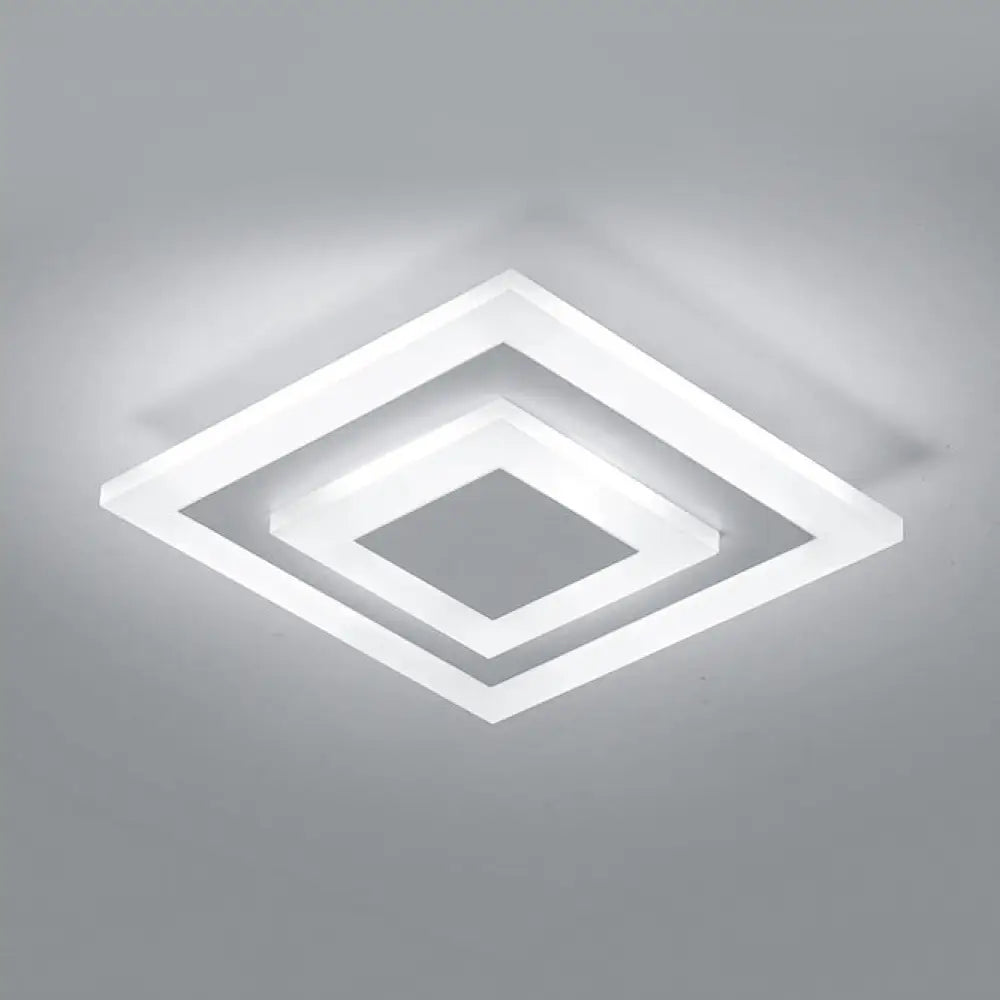 Modern Square Acrylic Led Flush Mount Ceiling Light - Stylish Lamp For Corridors And Kitchens