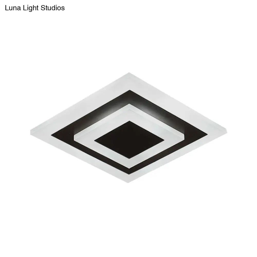 Modern Square Acrylic Led Flush Mount Ceiling Light - Stylish Lamp For Corridors And Kitchens Coffee