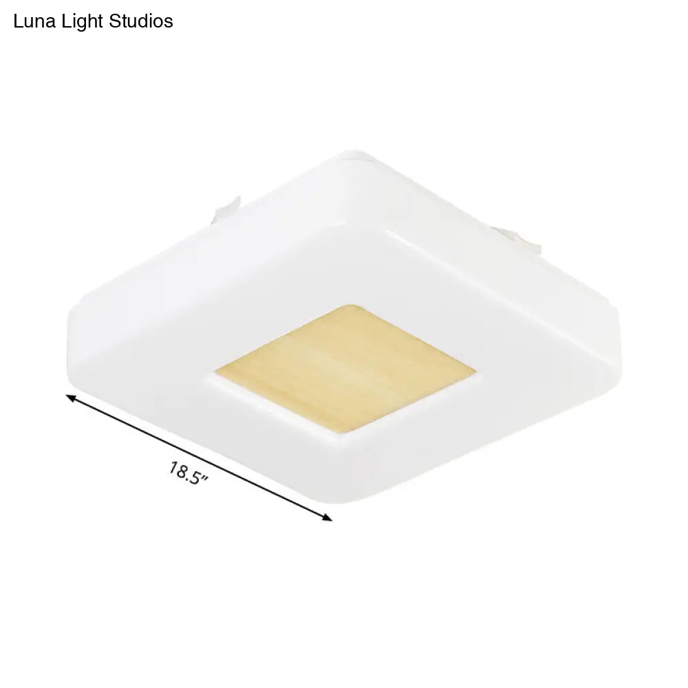 Modern Square Flush Mount Led Ceiling Light In Warm/White - Wide Acrylic Fixture 8/14.5/18.5