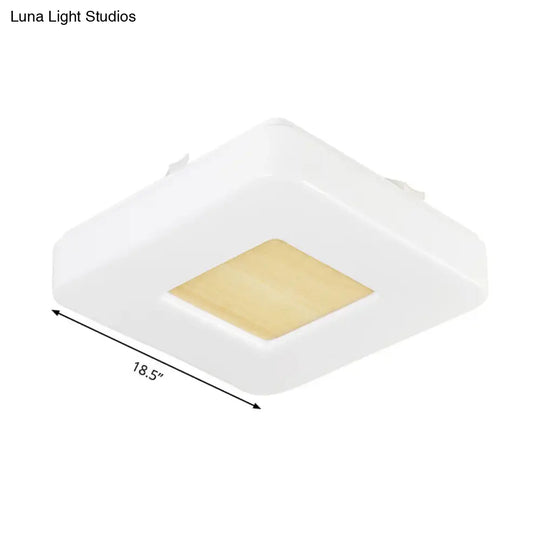 Modern Square Flush Mount Led Ceiling Light In Warm/White - Wide Acrylic Fixture 8/14.5/18.5