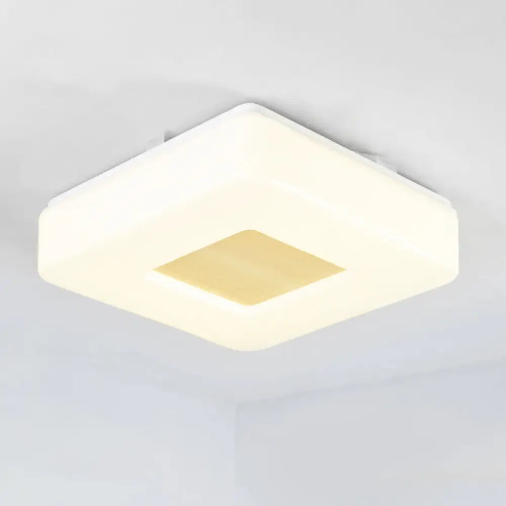 Modern Square Flush Mount Led Ceiling Light In Warm/White - Wide Acrylic Fixture 8’/14.5’/18.5
