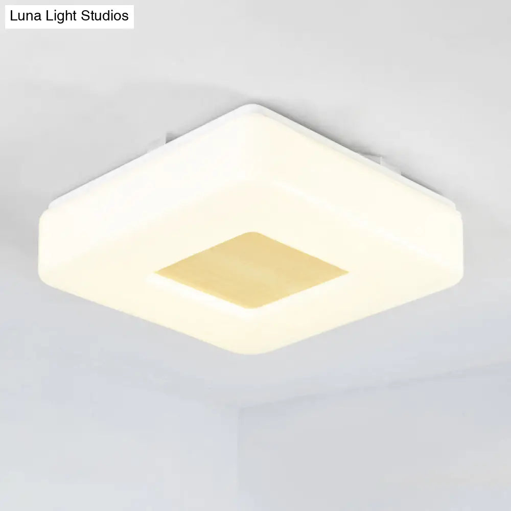 Modern Square Flush Mount Led Ceiling Light In Warm/White - Wide Acrylic Fixture 8/14.5/18.5 White /