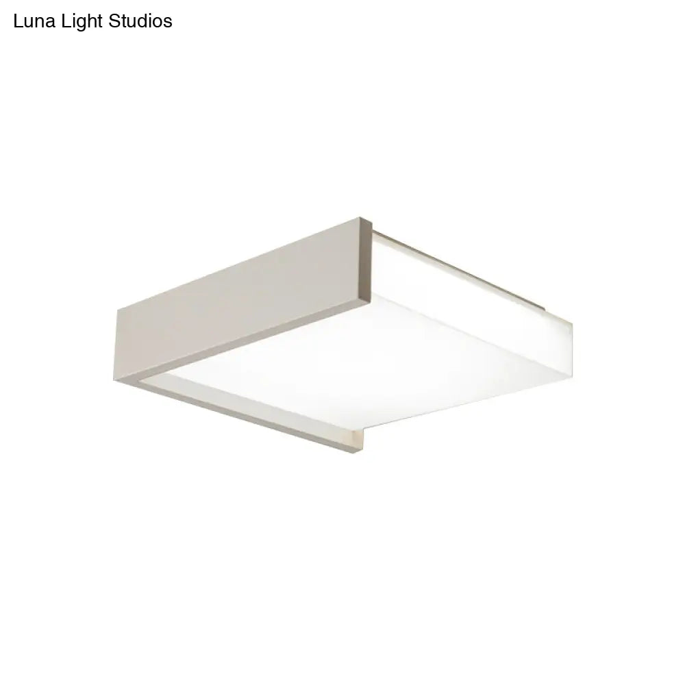 Modern Square Led Ceiling Light With Acrylic Shade - White Bedroom Flush Mount