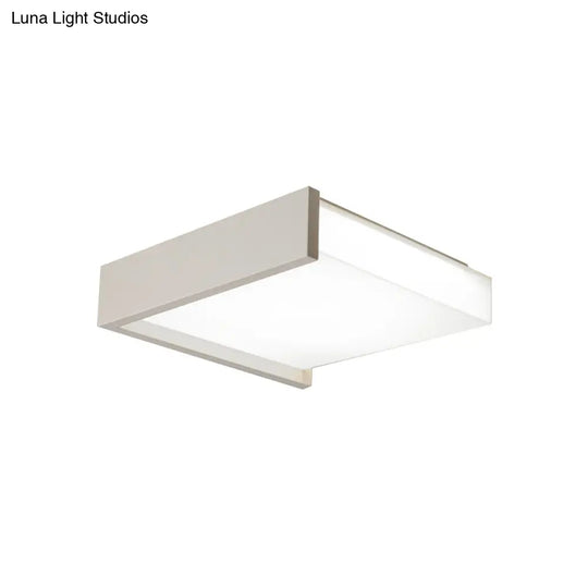 Modern Square Led Ceiling Light With Acrylic Shade - White Bedroom Flush Mount