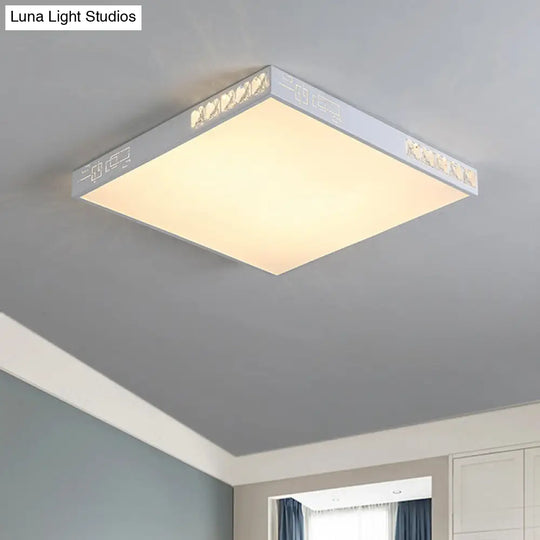 Modern Square Led Flush Mount Light In White - 16/19.5 Wide / 16