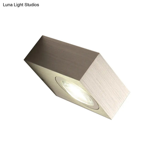 Modern Square Led Sconce Light Fixture For Bedroom Wall - Aluminum Warm/White Black/Silver