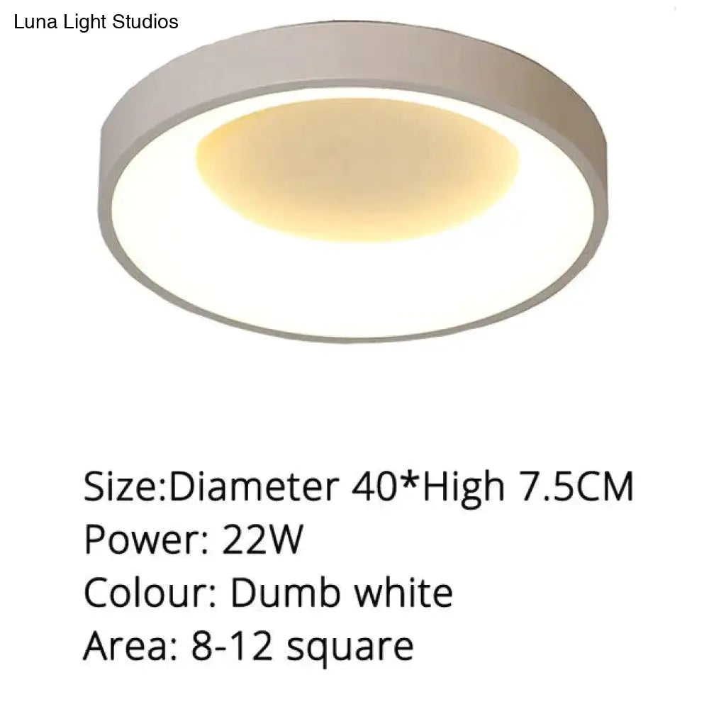 Modern Square/Round Ceiling Lights For Living Room Bedroom Dining White Color Frame Lamp Fixtures