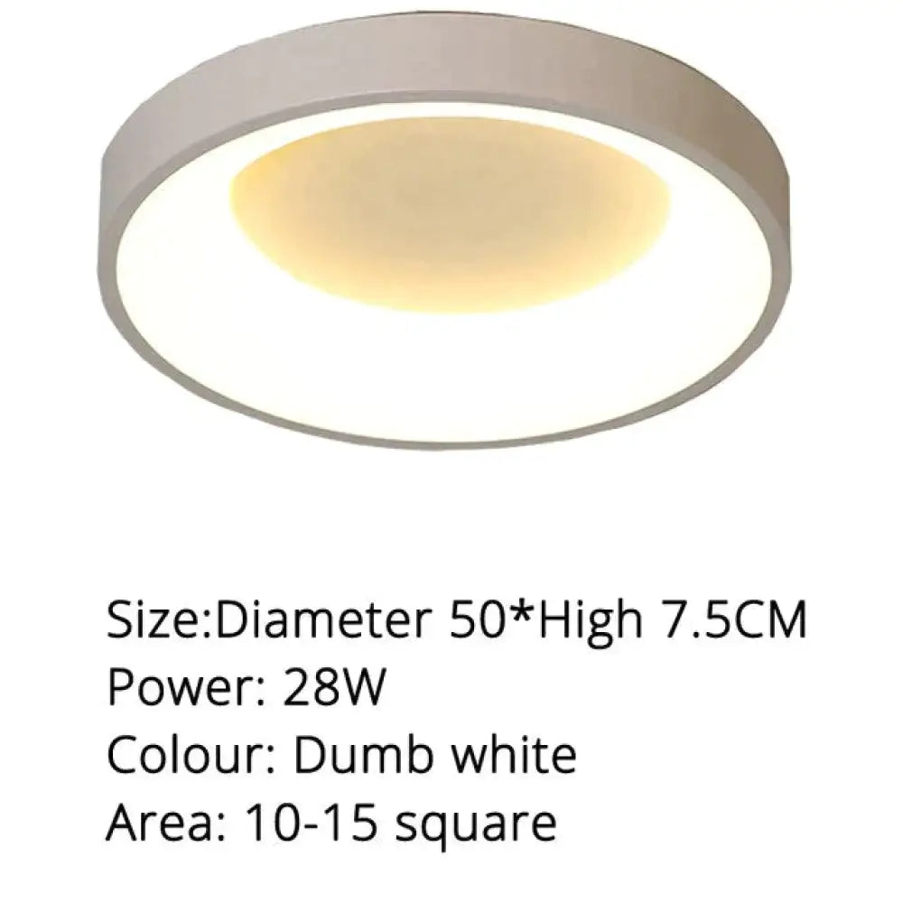 Modern Square/Round Ceiling Lights For Living Room Bedroom Dining White Color Frame Lamp Fixtures