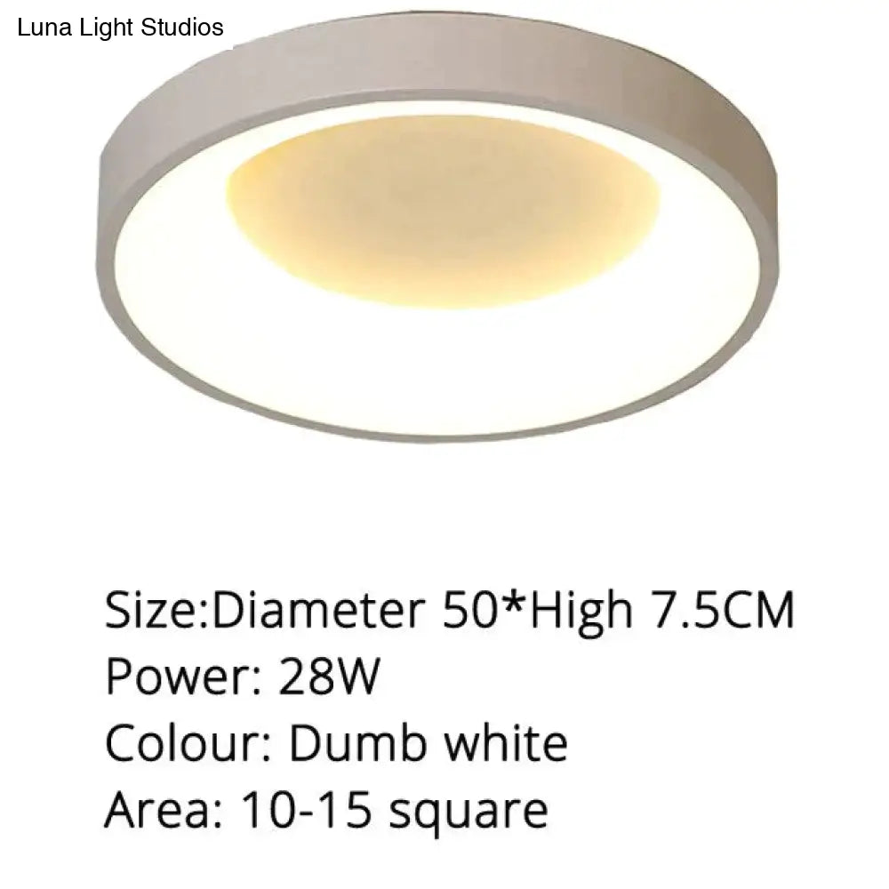 Modern Square/Round Ceiling Lights For Living Room Bedroom Dining White Color Frame Lamp Fixtures