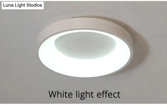 Modern Square/Round Ceiling Lights For Living Room Bedroom Dining White Color Frame Lamp Fixtures