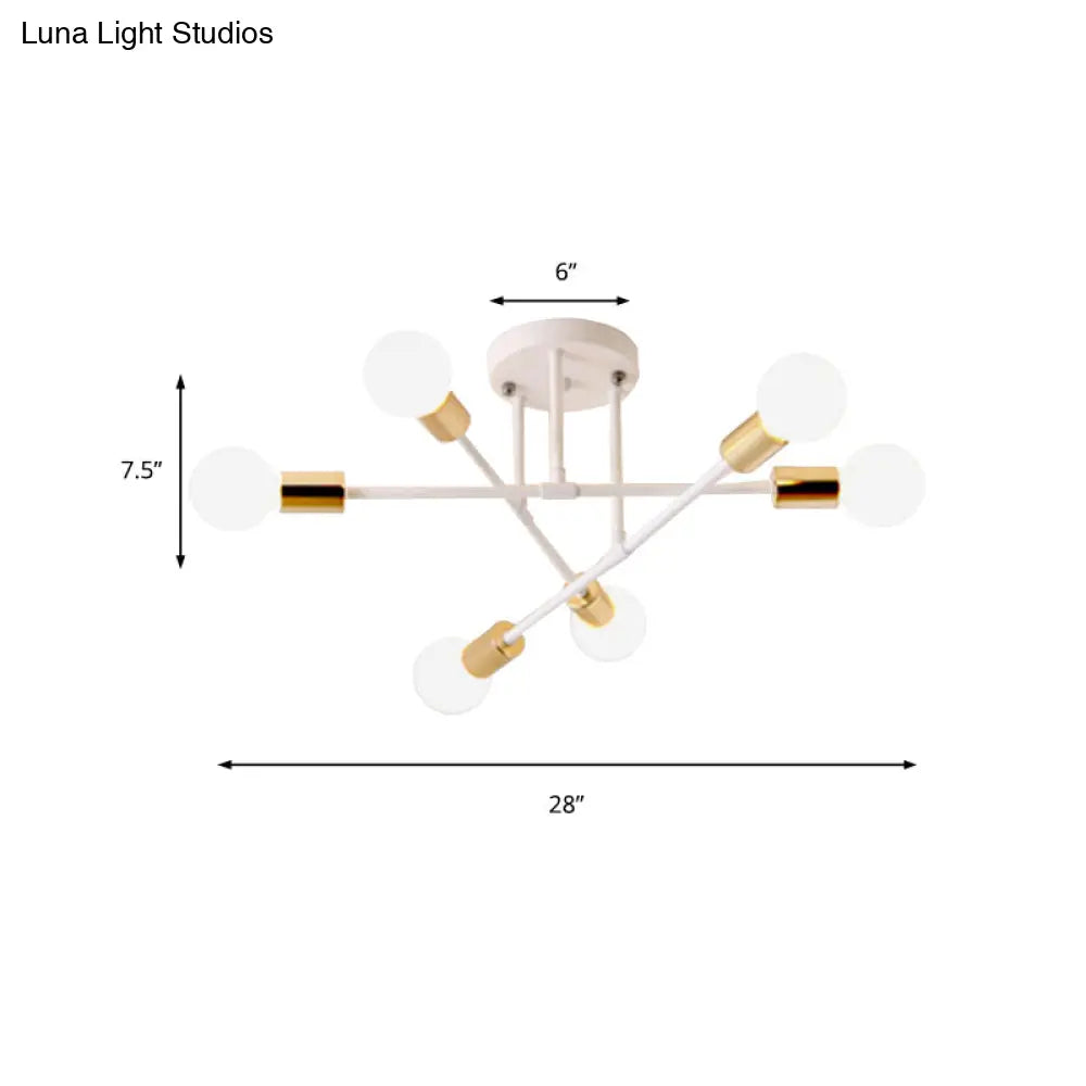 Modern Stacked Linear Ceiling Light: Energy Saving Semi Flushmount For Hotels