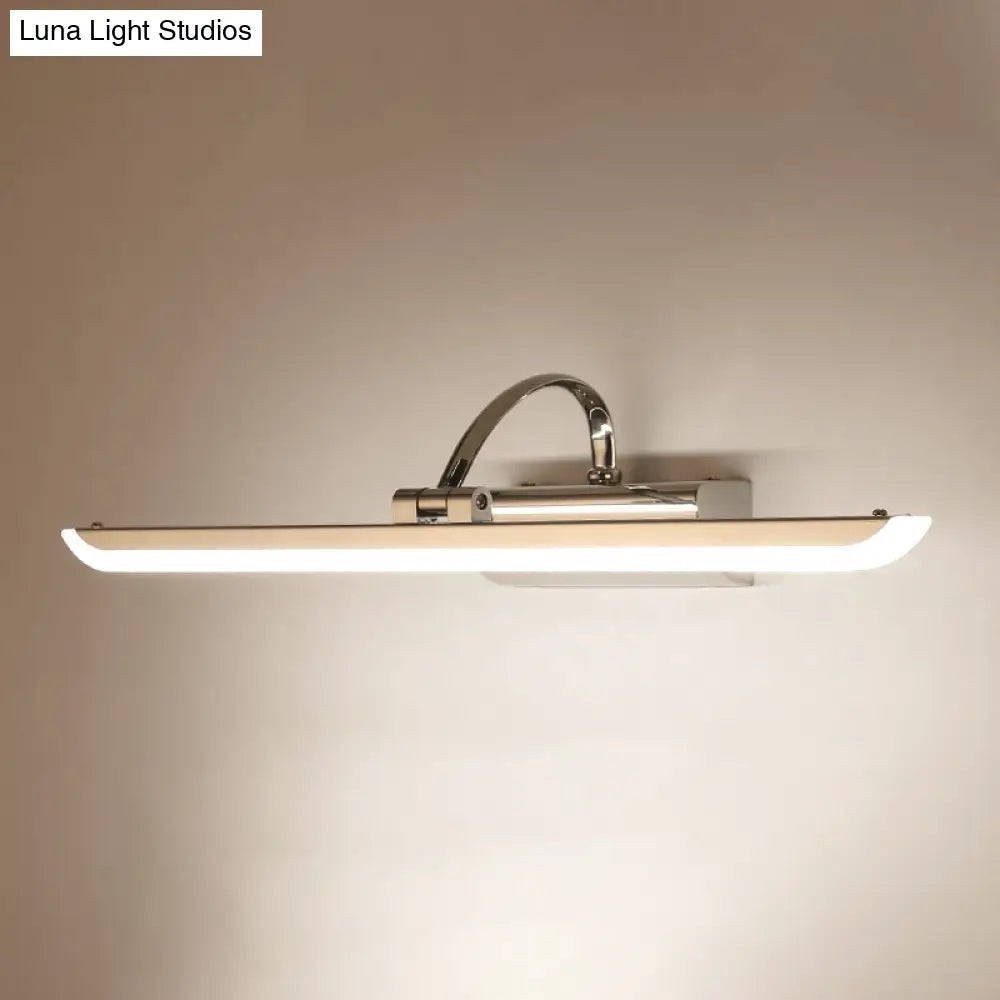 Modern Stainless Steel Bathroom Led Wall Vanity Light - Chrome Finish