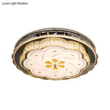 Modern Stainless - Steel Ceiling Light With Cut Crystal Blocks And Led Lighting Fixture