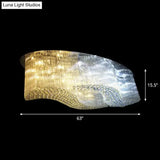 Modern Stainless Steel Crystal Scroll Flush Mount Ceiling Fixture - Led Flush-Mount Light For